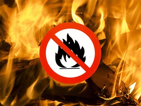 Photo of fire with no fire symbol